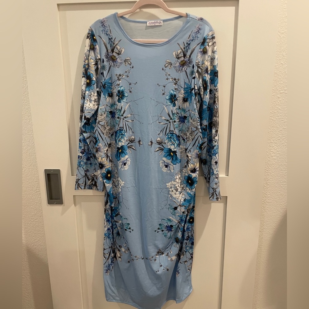 Bluebell Maternity Floral Dress 18 XL Ruched Waist